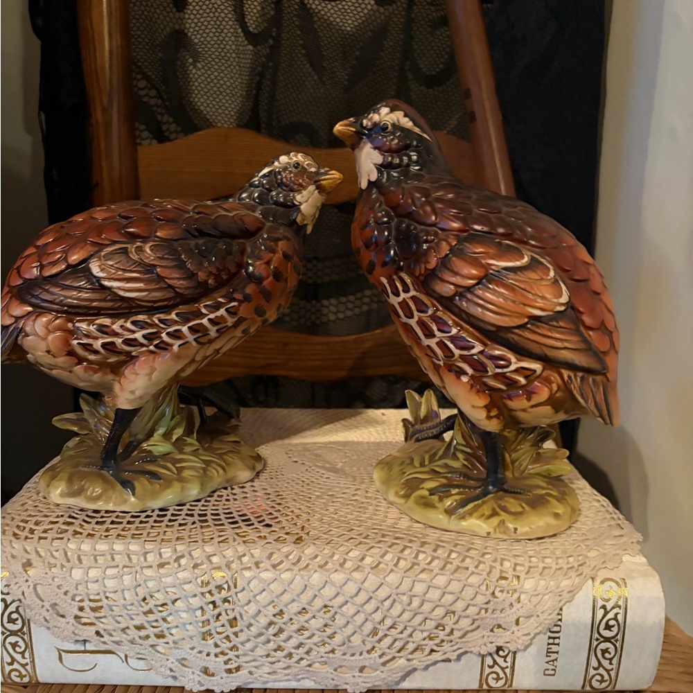 vintage ceramic quail figurines 1980’s made in Japan